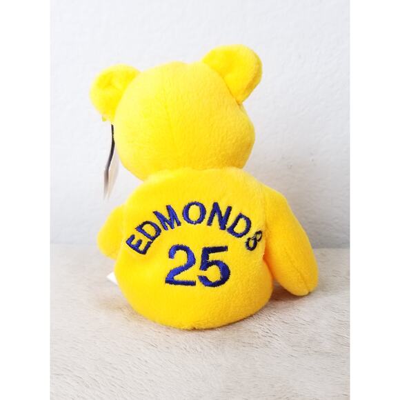 Bamm Beanos Jim Edmonds 25 Yellow Stuffed Animal 1998 Plush Toy 9" Vintage - Picture 4 of 9